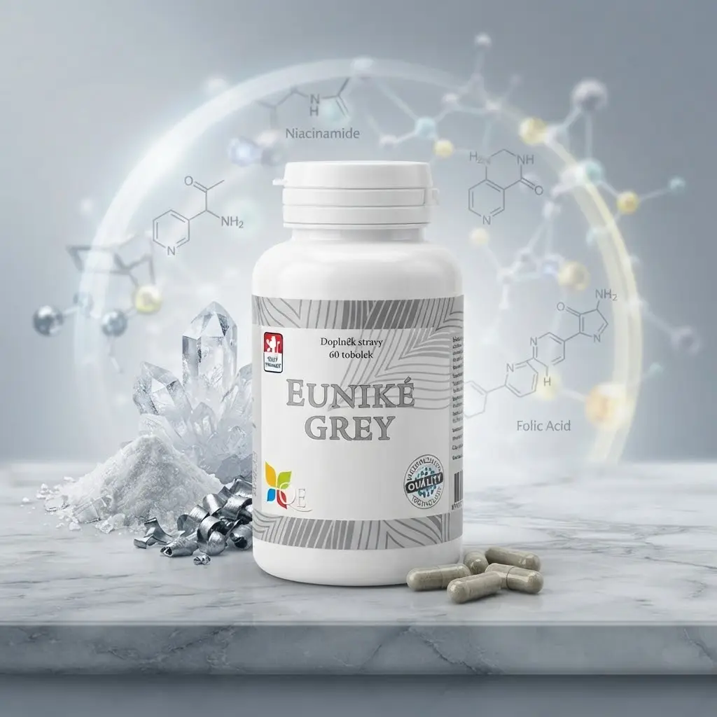 Eunike Grey - Mikronizovany organicky horcik, vitamin B3, B6 a kyselina listova (60 tobolek)